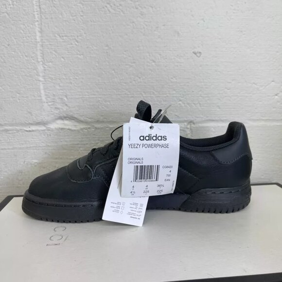 Adidas Yeezy Powerphase Calabasas Core Black Leather Sneaker Low Top Mens 4.5 US - Picture 5 of 12